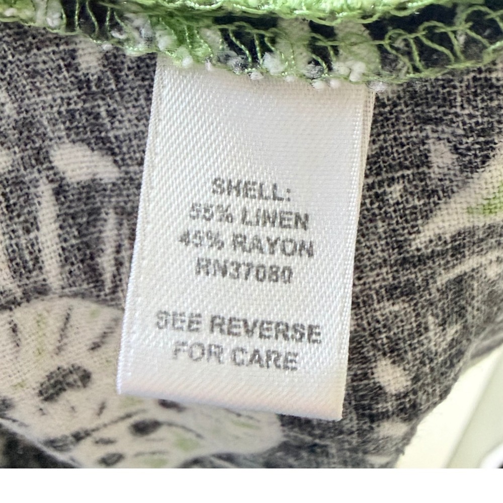 Cato Green Black Floral Linen Blend Maxi Skirt Plus Size 18/20W Boho Tropical - Picture 6 of 6